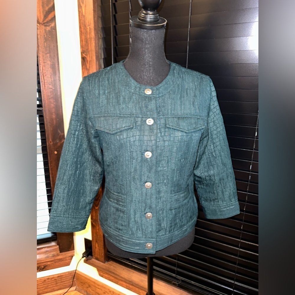 Ruby Road Green Blazer Jacket Four Pockets Size 8 - image 1